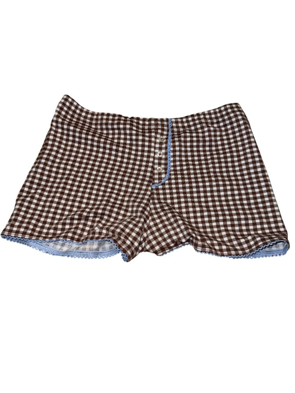 NWOT Buttercup Pony Brown Gingham Print Bloomer Shorts Women's Size Small S